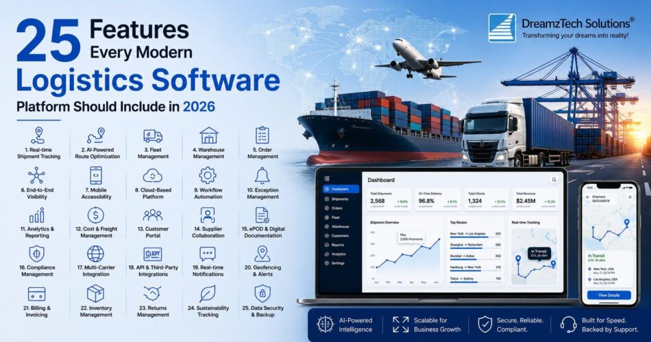 25 Features Every Modern Logistics Software Platform Should Include in 2026