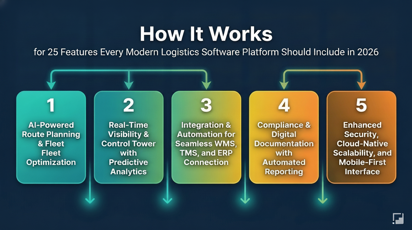 How 25 Features Every Modern Logistics Software Platform Should Include in 2026 works step by step