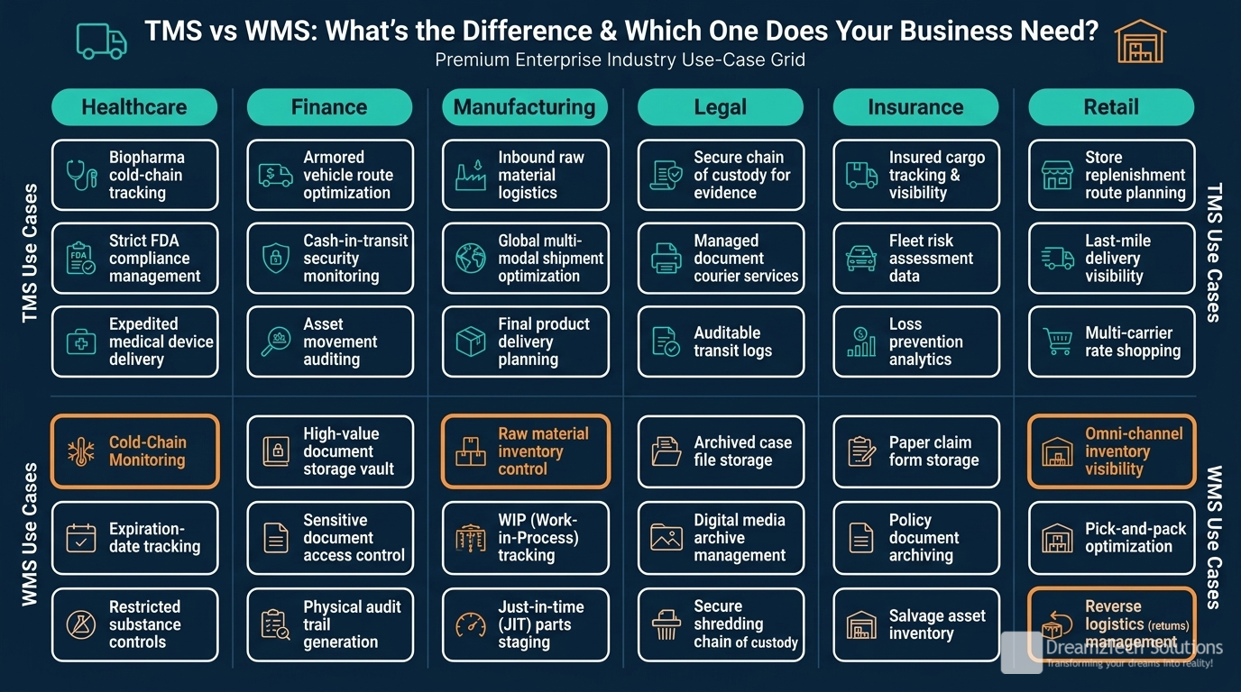 TMS vs WMS: What's the Difference & Which One Does Your Business Need? industry use cases