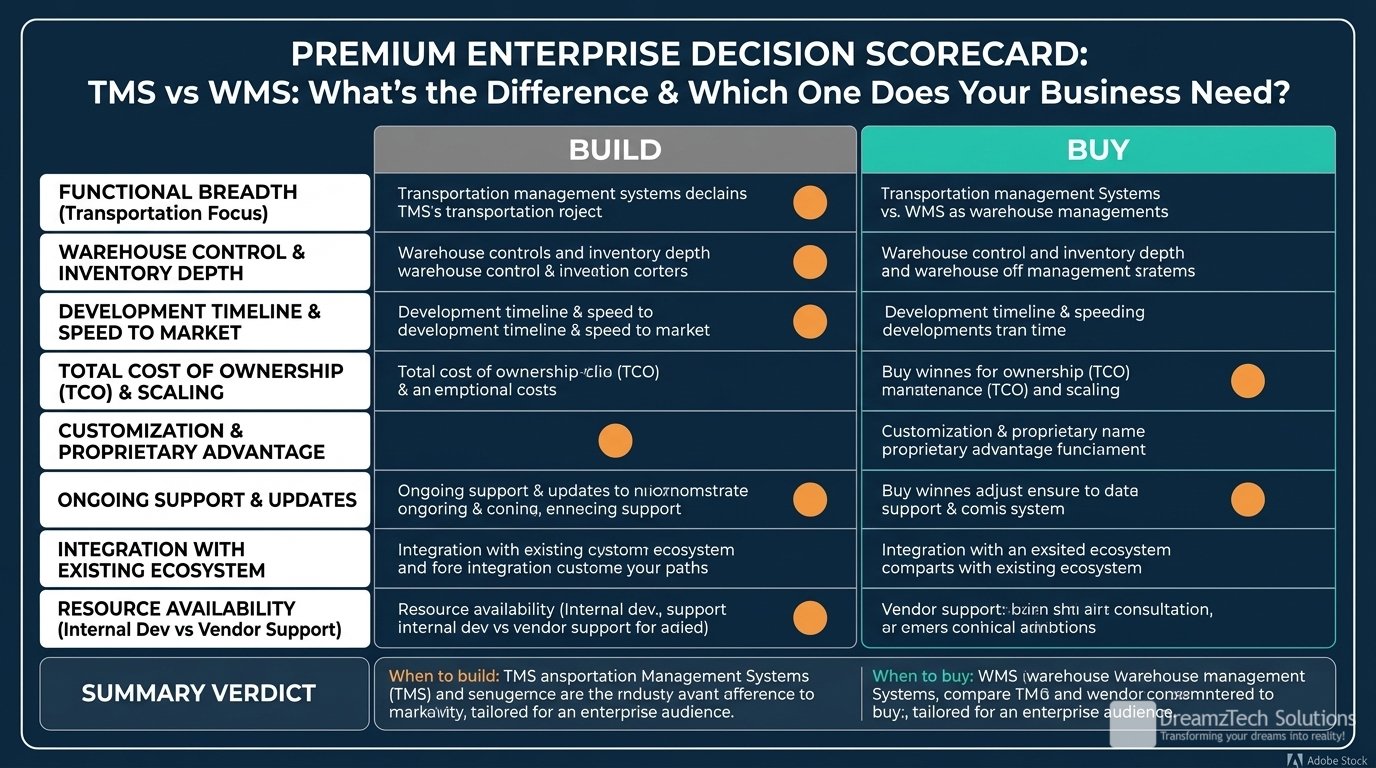TMS vs WMS: What's the Difference & Which One Does Your Business Need? evaluation scorecard