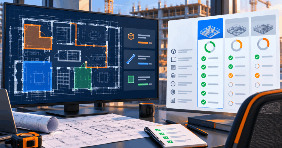 AI takeoff software demo evaluated with a buyer checklist and scorecard