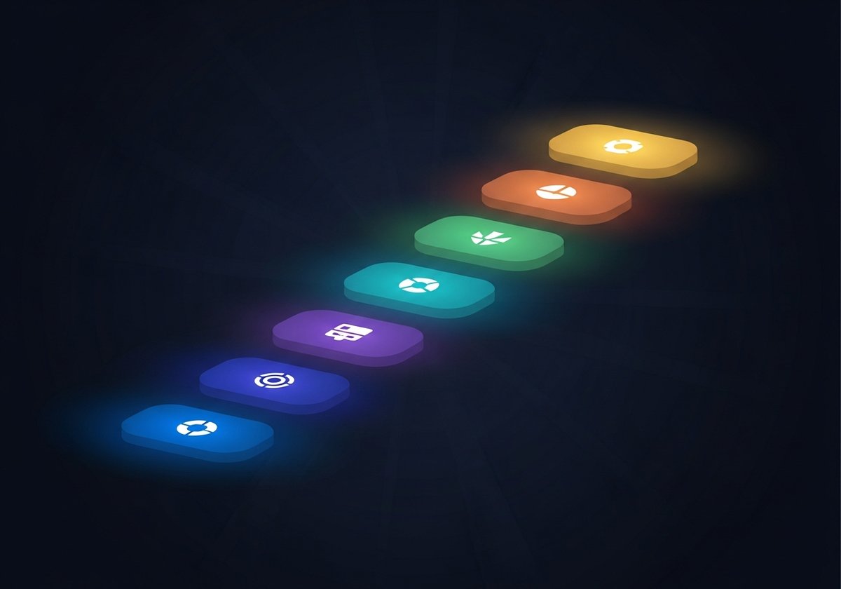 6-layer LLM agent architecture stack — perception, reasoning, memory, action, guardrails, observability
