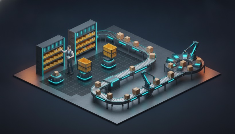 Autonomous mobile robots and pick-to-light automation