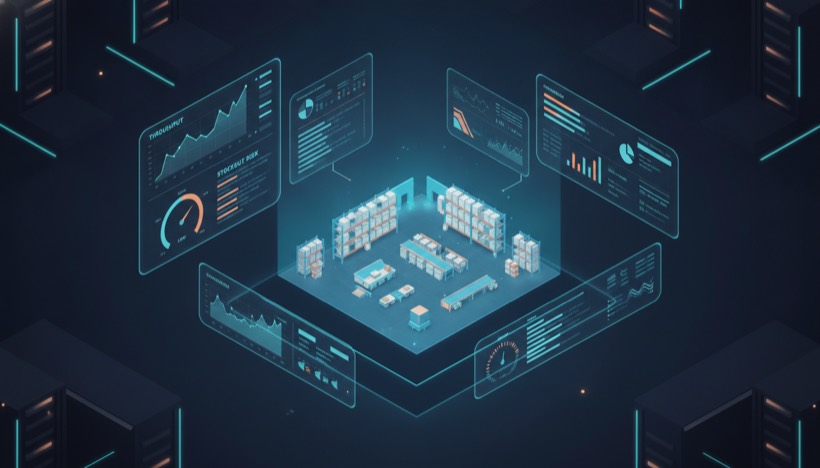 Warehouse analytics and digital-twin dashboard