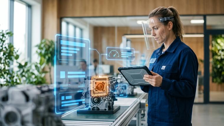 AI computer vision inspection detecting defects on a production line
