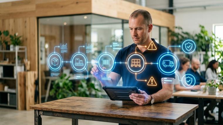 AI operations workflow with exception routing and approval steps