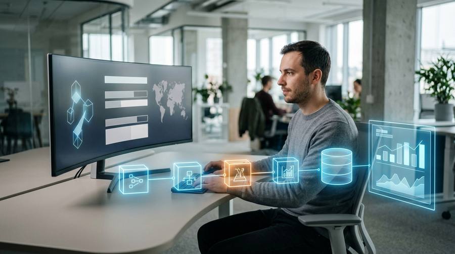 Data engineer building a Python ETL pipeline feeding a warehouse and reporting