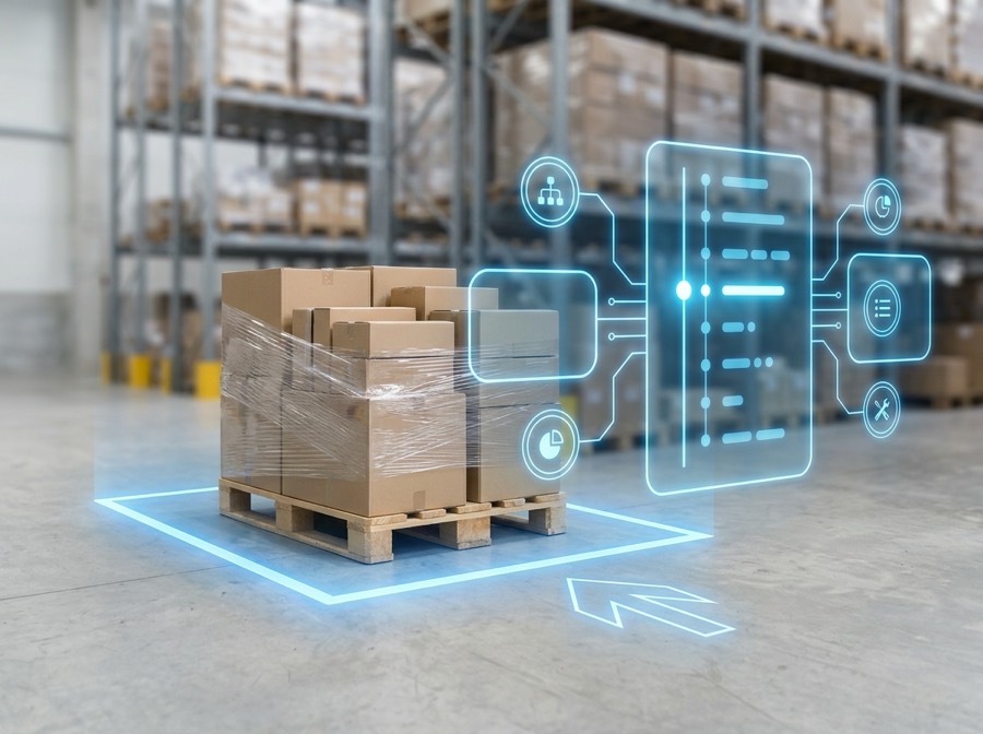 RFID software identifying a pallet zone movement event