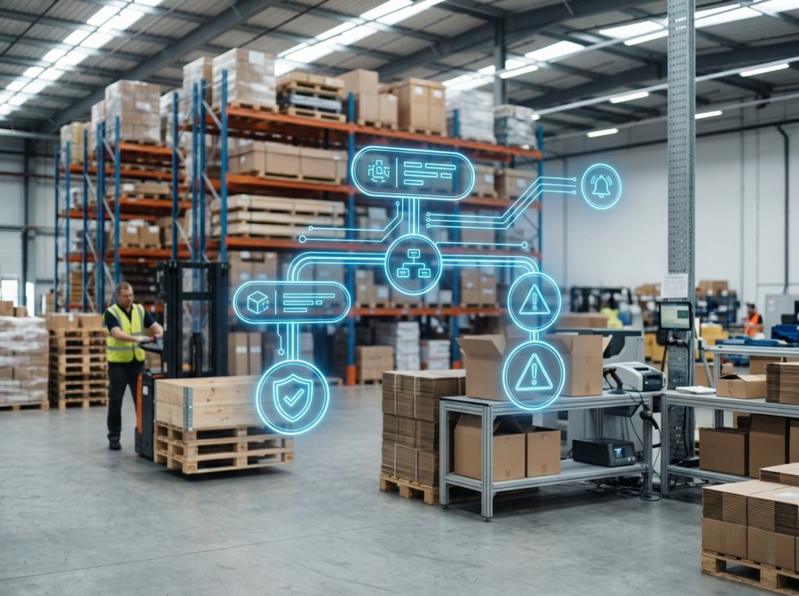 RFID workflow rules validating events and raising exceptions
