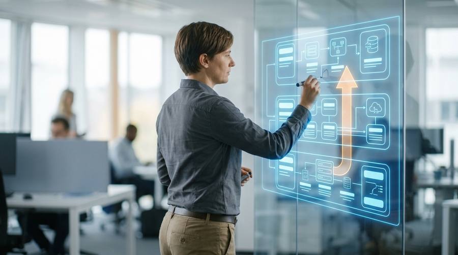Solutions architect designing target architecture and migration sequence for legacy software