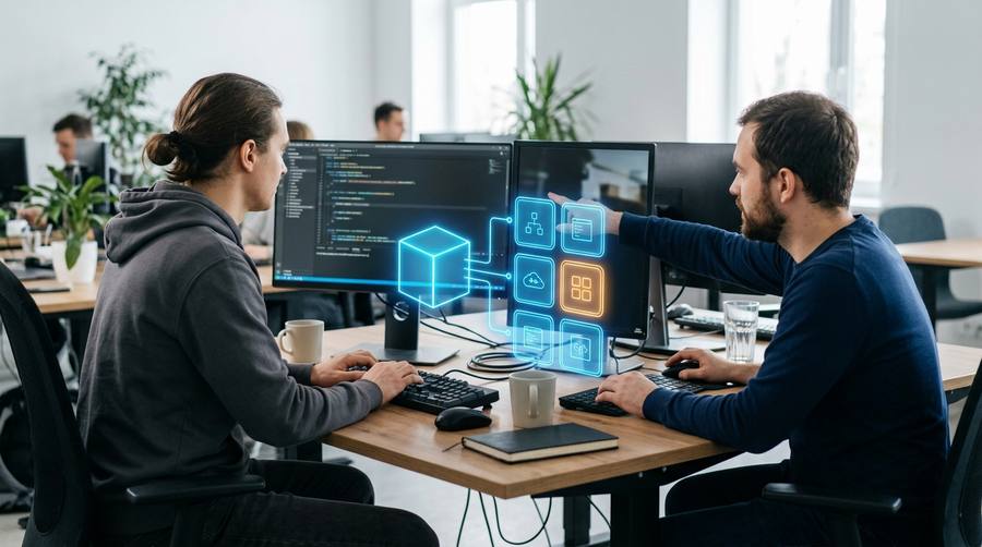 Developers modernizing software module by module while the system stays in use